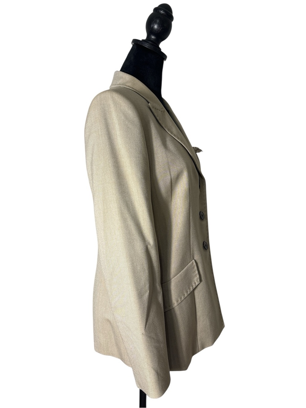 Kasper Beige Stitch Detail Blazer Petite 10 - Picture 3 of 10